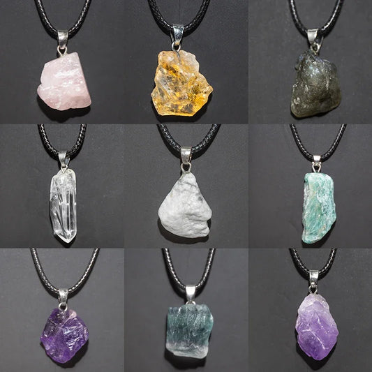 Natural Crystal Rough Amethyst Pendant