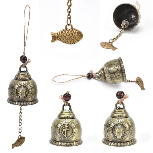 Hot 1PCS Feng Shui Wind Chime – Lucky Blessing Buddha Statue Pattern Bell for Good Fortune